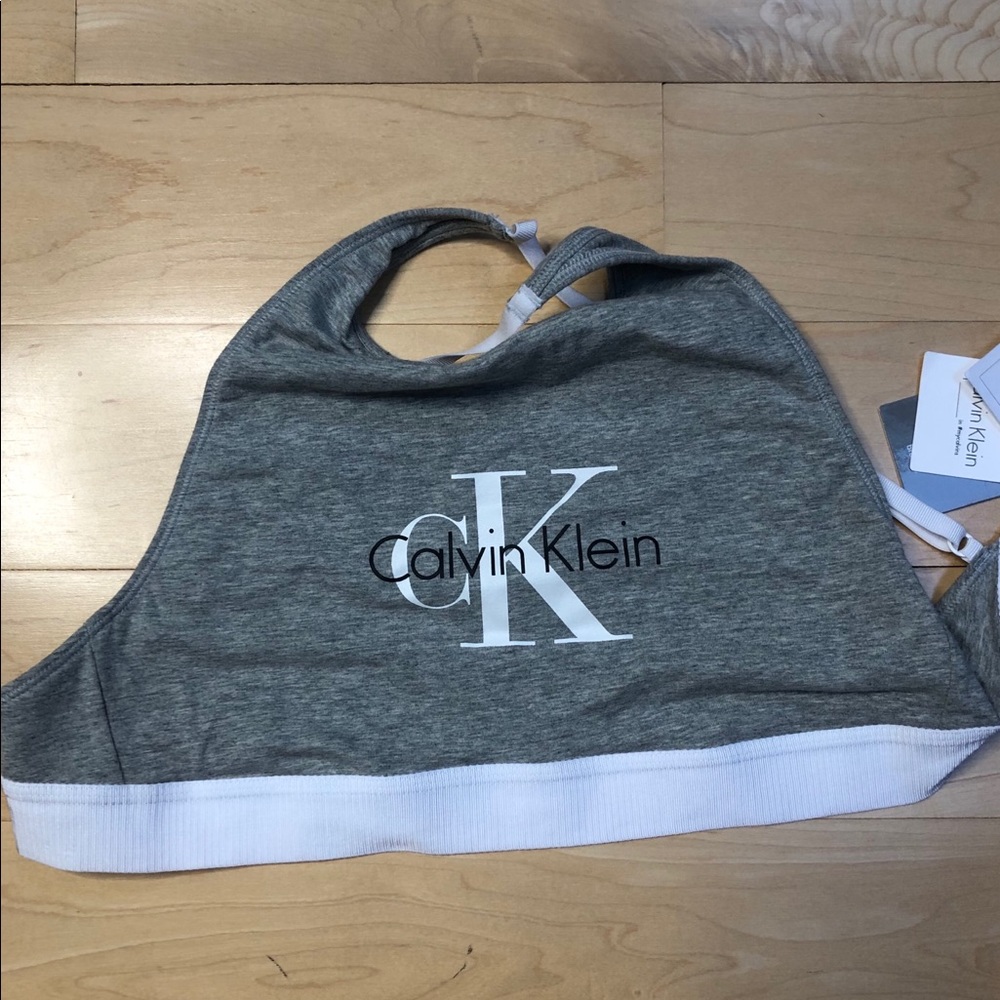 grey calvin klein bralette M